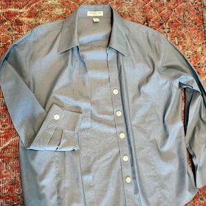 Coldwater Creek 1X (16W-18W) Light Blue No Iron Blouse